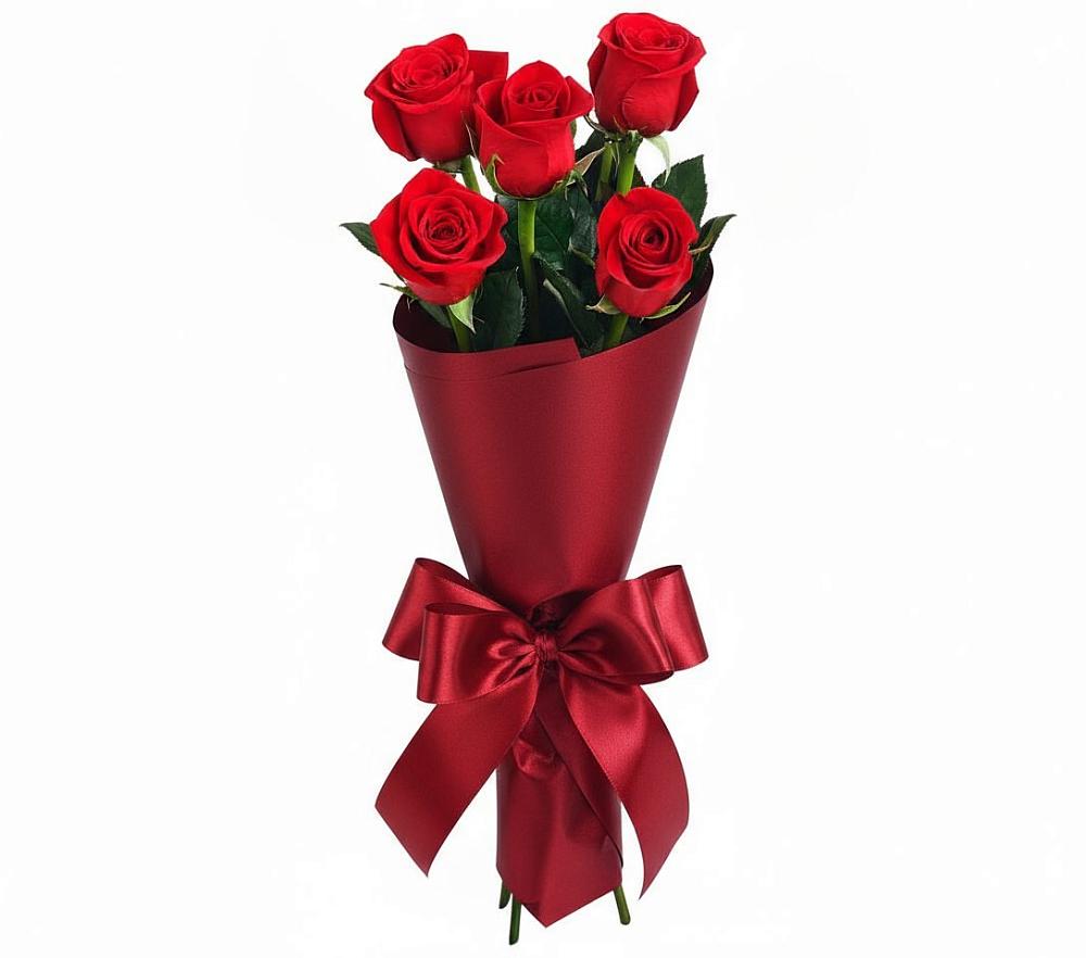 Букет 5 Красных роз Эдлесс Лав в Григорополисской