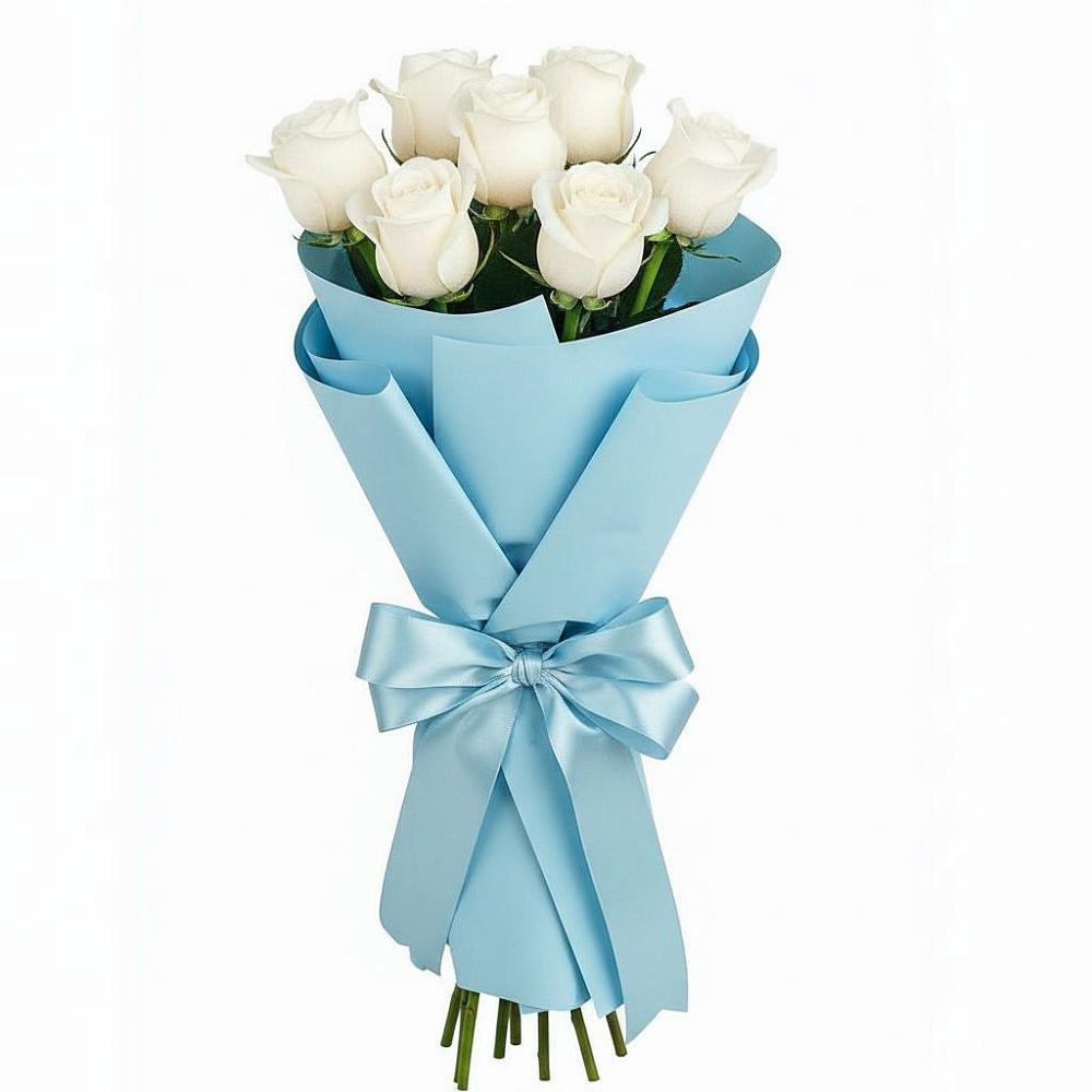 Букет 7 белых роз Проуд в Григорополисской