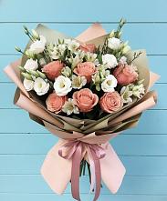 Букет цветов из:  Розы, Альстромерии и Лизиантусы в Григорополисской