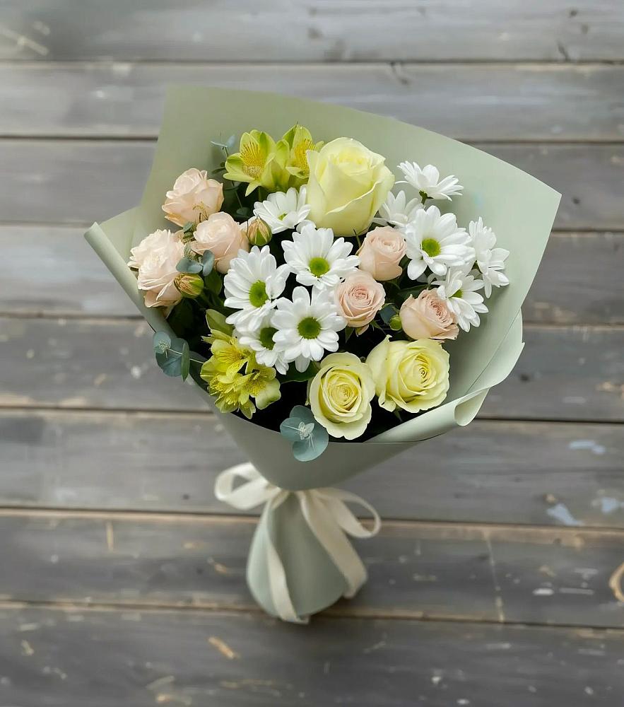 Букет цветов из: Альстромерии, Розы и Хризантемы в Григорополисской