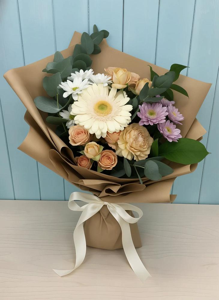 Букет цветов из: Герберы и Хризантемы в Григорополисской