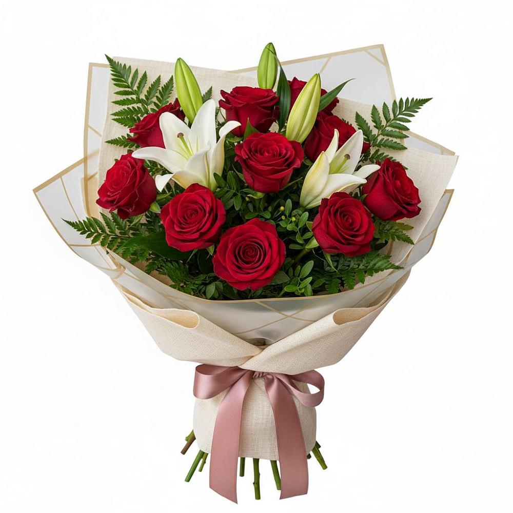 Букет цветов из: Лилии и Розы в Григорополисской