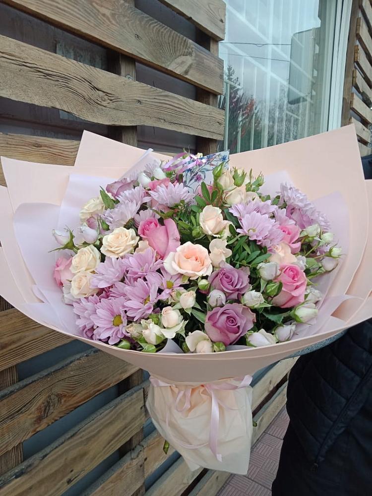 Букет цветов из: Розы и Хризантемы в Григорополисской