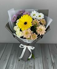 Букет цветов из:  Розы, Герберы и Хризантемы в Григорополисской