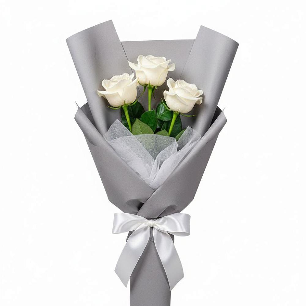 Букет 3 белые розы в Григорополисской