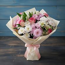 Букет цветов из:  Хризантемы, Альстромерии и Розы в Григорополисской