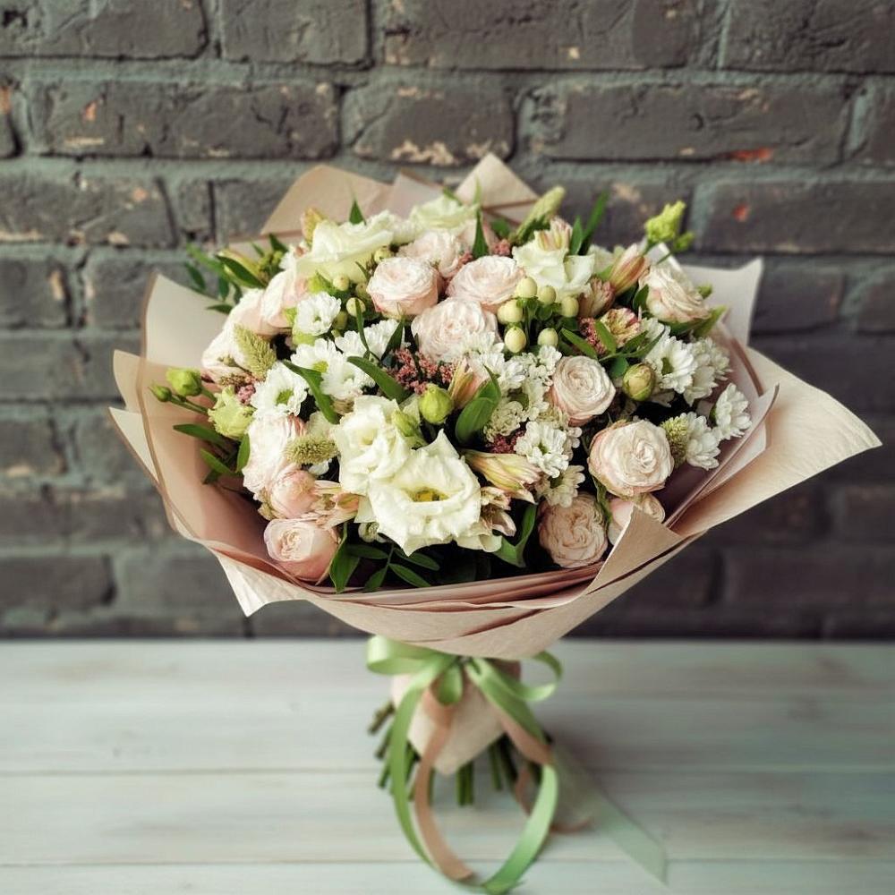 Букет цветов из: Альстромерии, Розы и Хризантемы в Григорополисской