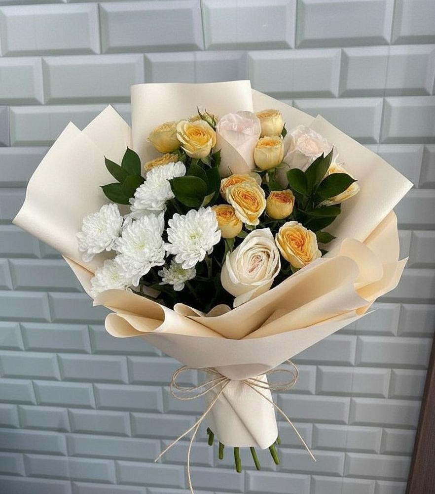 Букет цветов из: Розы и Хризантемы в Григорополисской