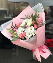 Букет цветов из:  Розы, Лизиантусы и Хризантемы в Григорополисской