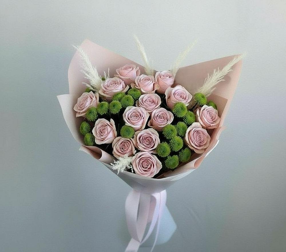 Букет цветов из: Розы и Хризантемы в Григорополисской