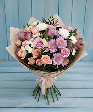 Букет цветов из:  Хризантемы, Розы и Альстромерии в Григорополисской