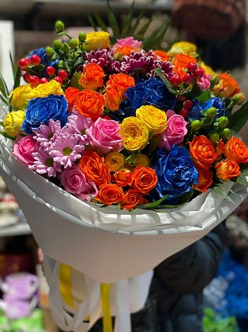 Букет цветов из: Розы и Хризантемы в Григорополисской
