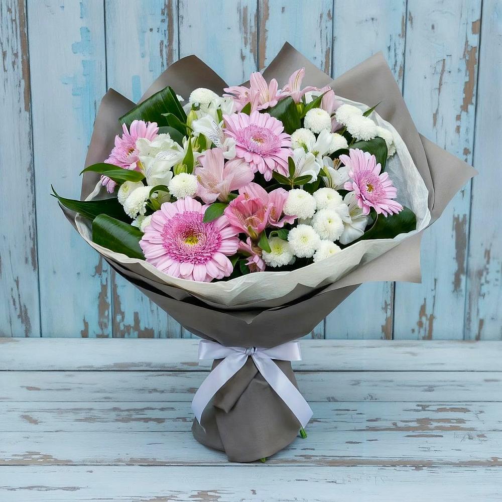 Букет цветов из: Герберы, Альстромерии и Хризантемы в Григорополисской