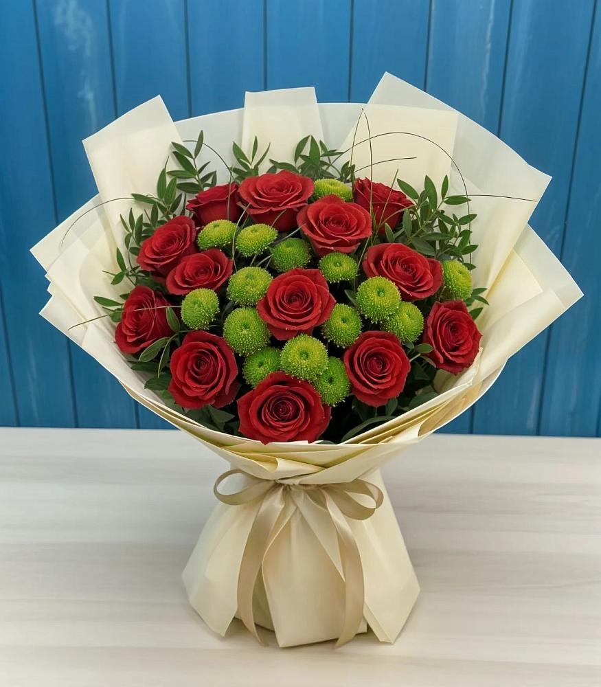 Букет цветов из: Розы и Хризантемы в Григорополисской