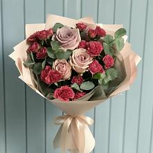 Букет цветов из:  Гвоздики и Розы в Григорополисской